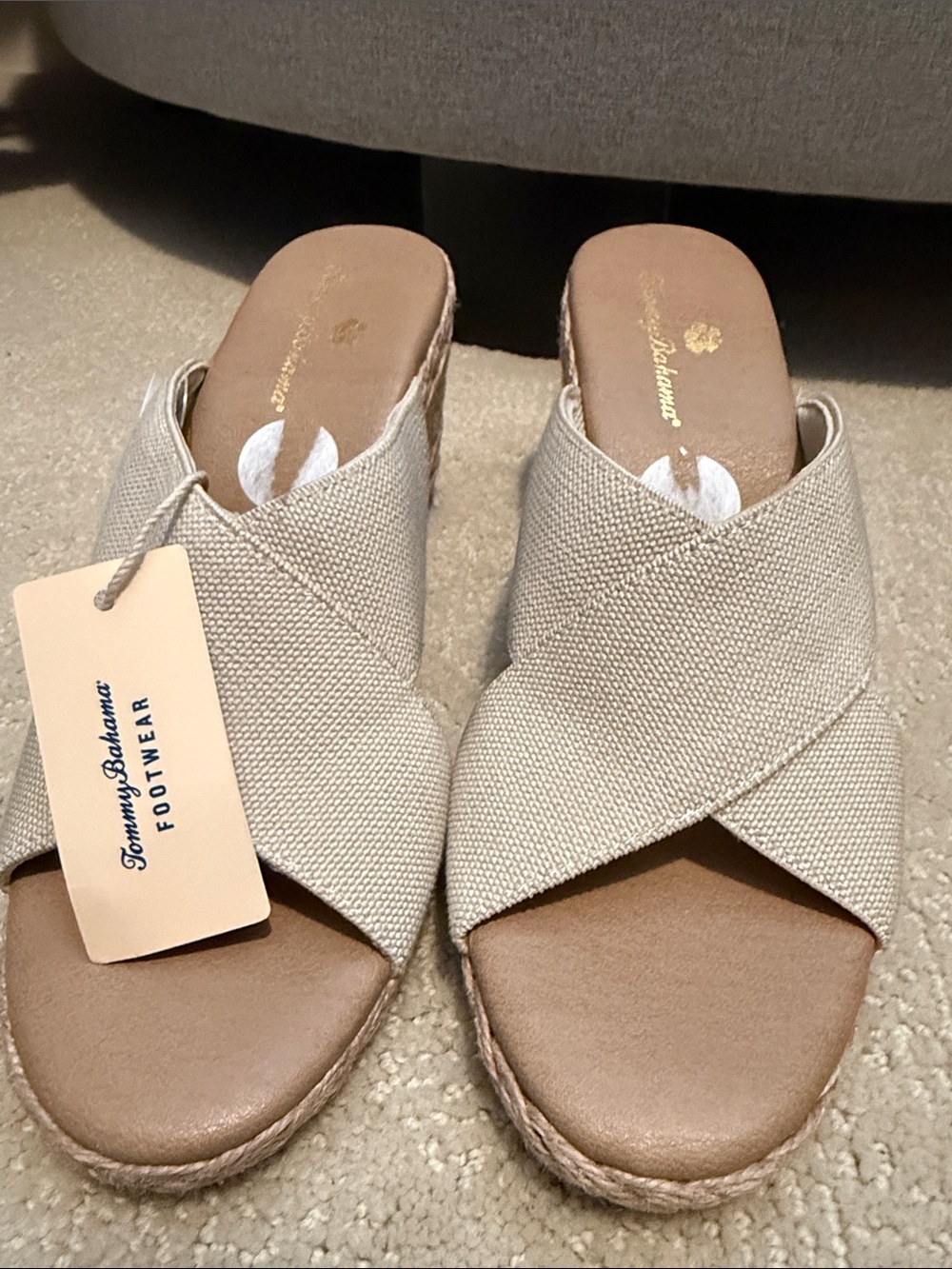 Tommy Bahama Beige Crisscross Espadrille Mule